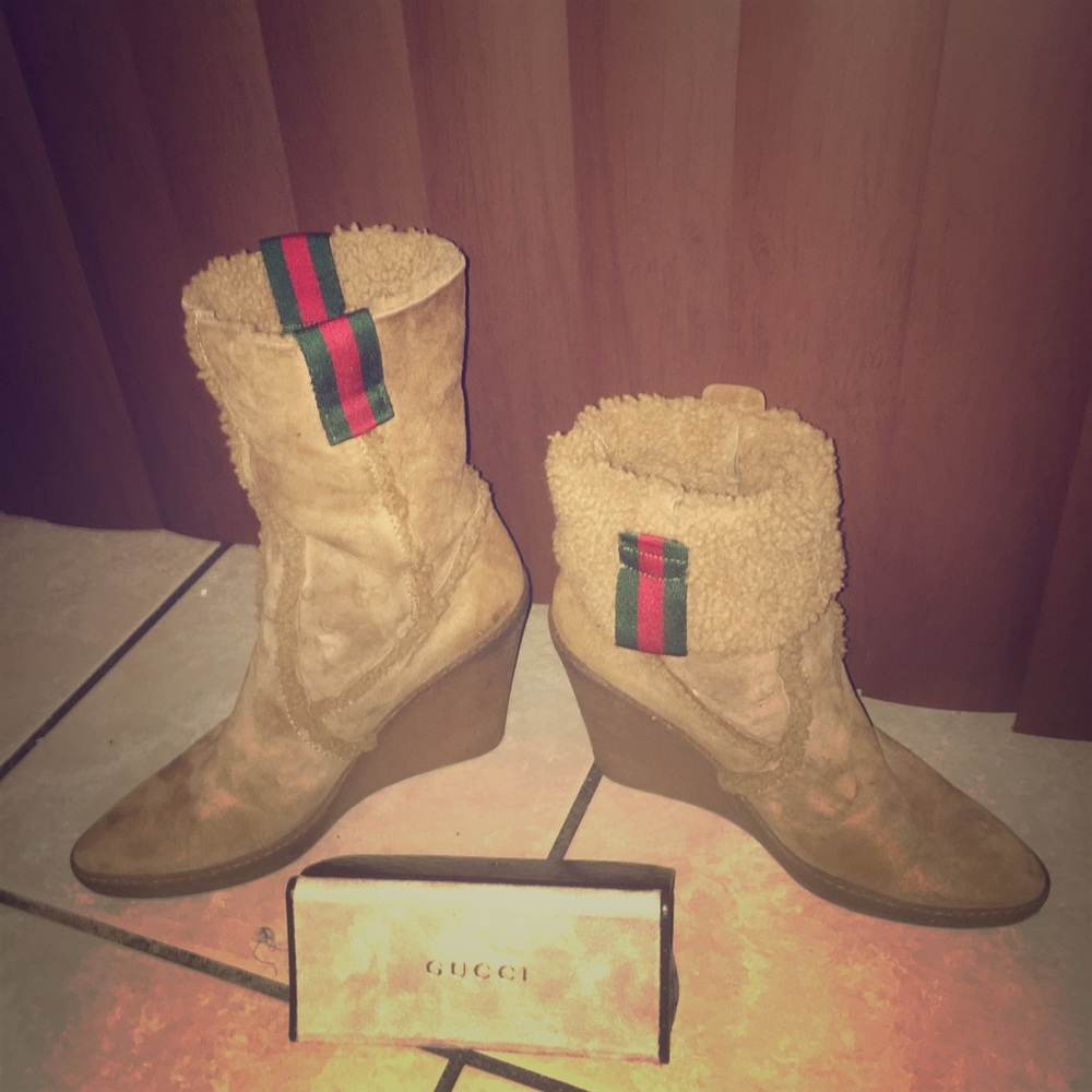 Authentic Gucci Wedge Boots